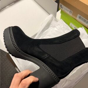 Fay Black Suede Chelsea Ankle Boots